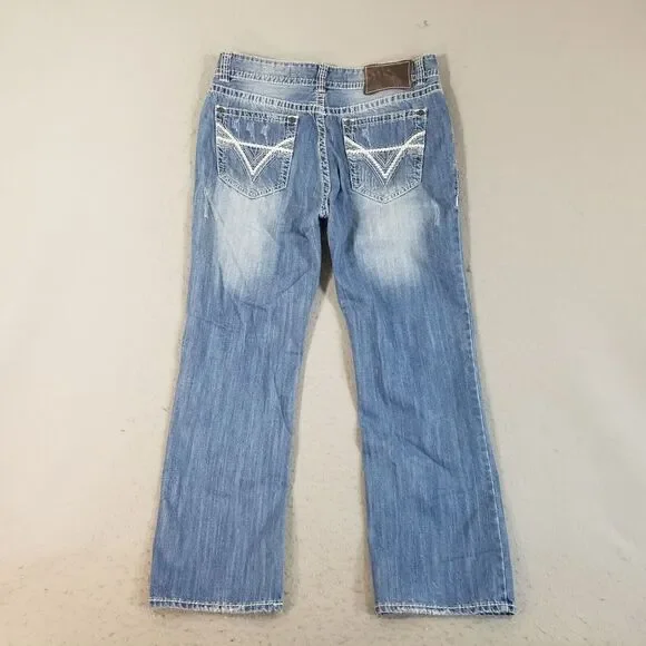 Rock & Roll Cowboy denim jeans men's 38x32 double barrel relaxed straight